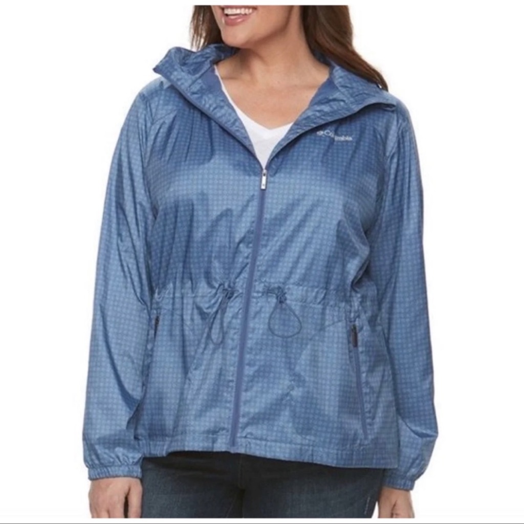 Columbia Stone Creek Blue Hooded Anorak Jacket Size Large